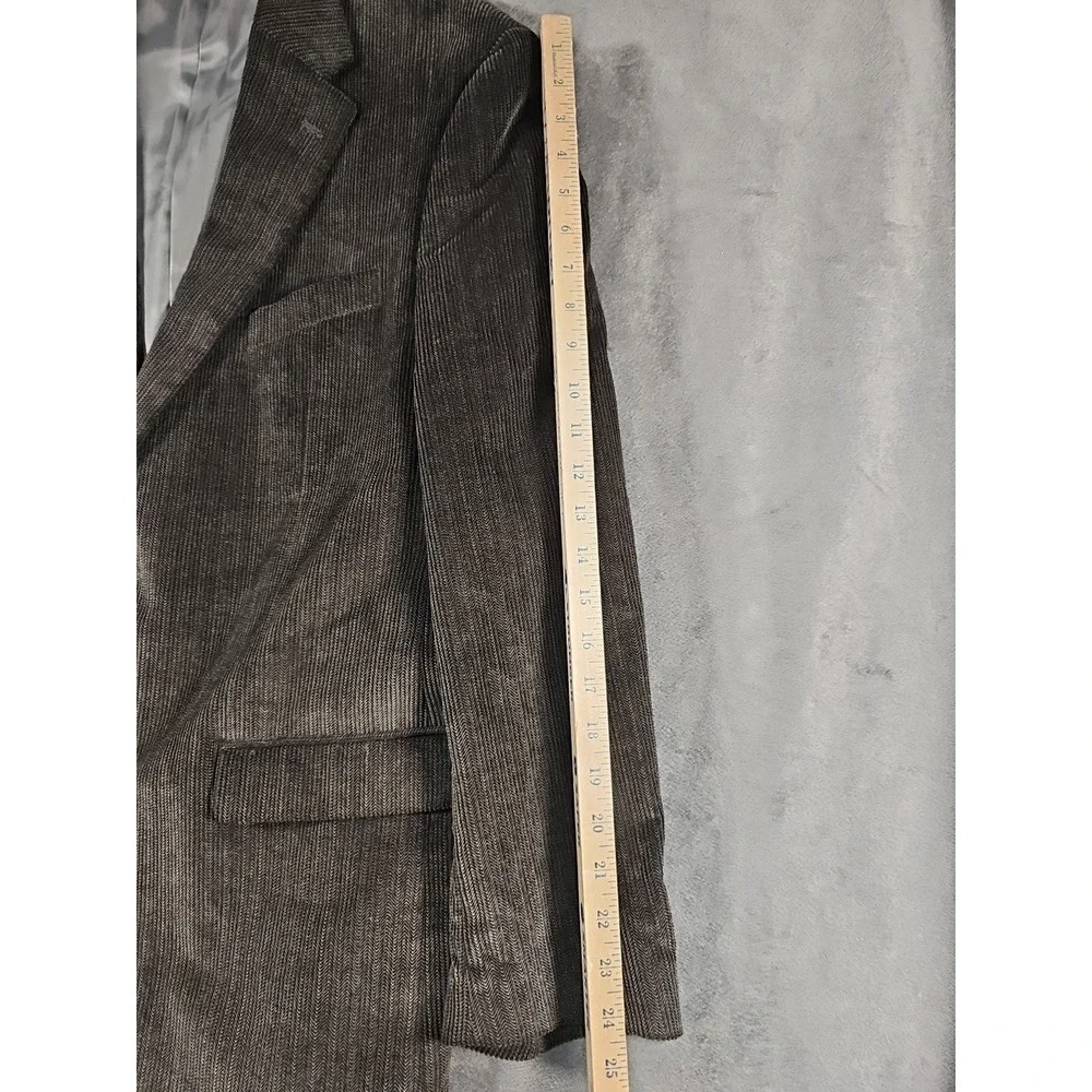 Chaps Corduroy Blazer Chevron Brown Sport Coat Mens 44R 💯 Cotton 2-Button Vtg‎